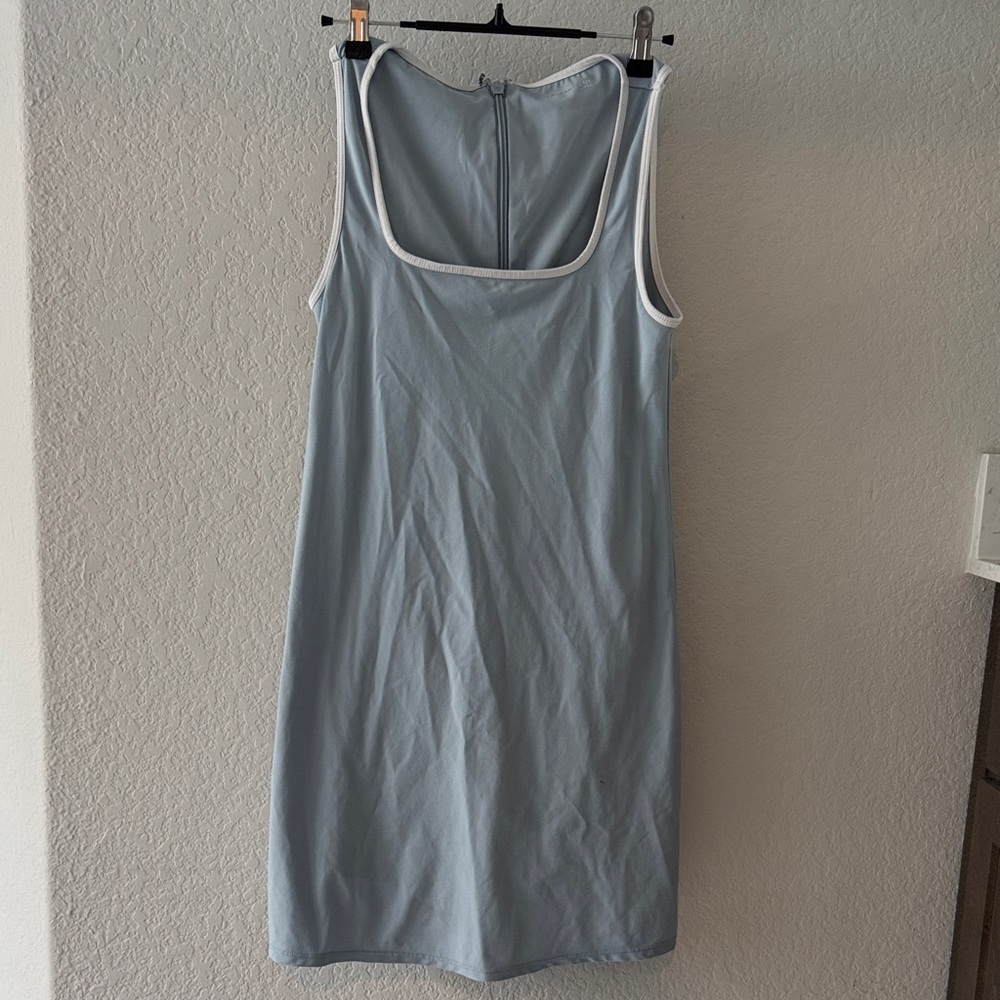 Abercrombie Light Blue Sleeveless Athletic Sheath Dress w White Trim size XSTALL